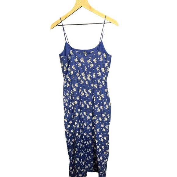 J. Crew Womens Blue Floral Sleeveless Spaghetti Strap Dress Size 4 - Picture 4 of 4